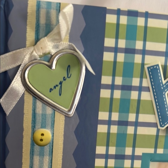 Plaid Baby Photo Album with Buttons - Picture 3 of 8